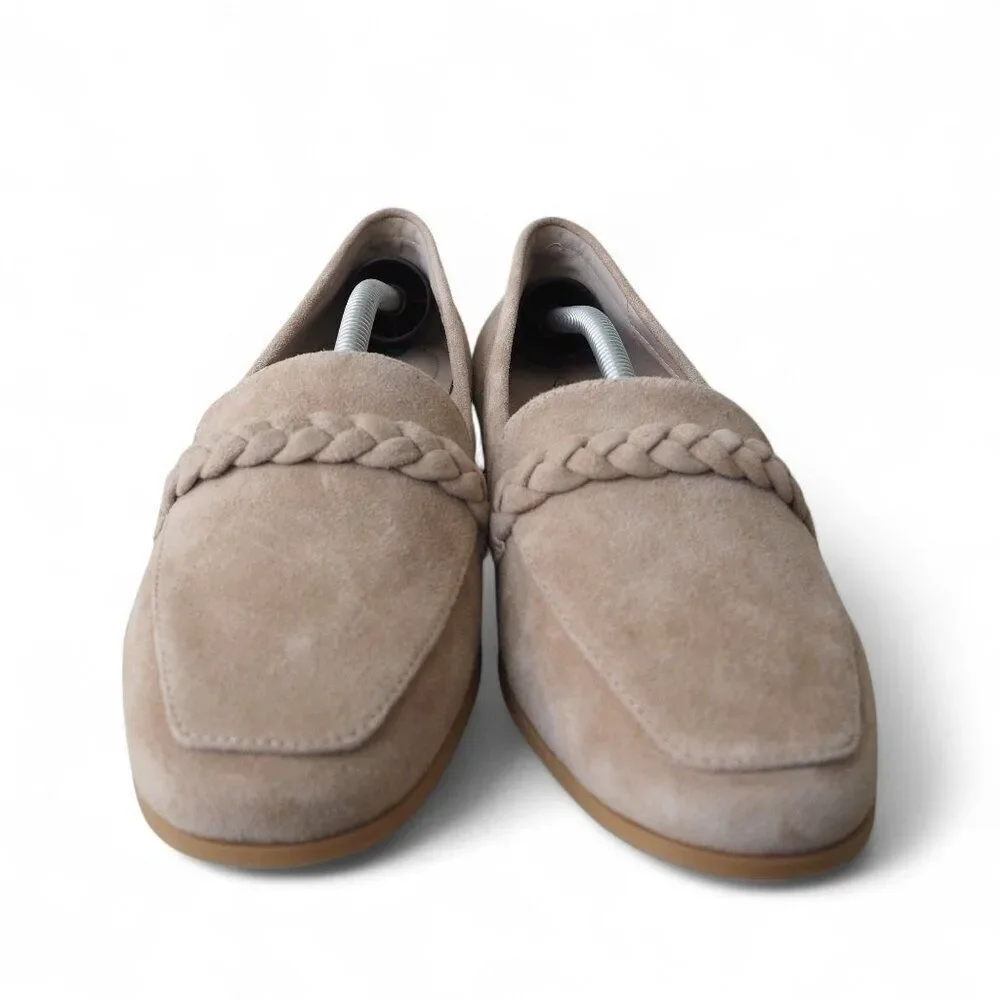 Joie Braided Suede Slip-on Loafers Beige‎ Women's 8M